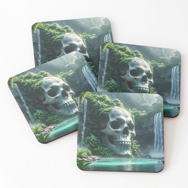 Item preview, Mystic Jungle Waterfalls Framing a Giant Skull Monument designed and sold by sneidere9dace.