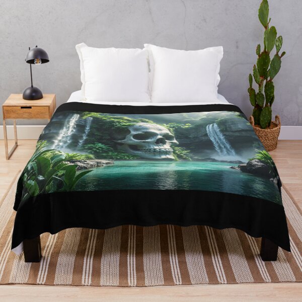 Item preview, Mystic Jungle Waterfalls Framing a Giant Skull Monument designed and sold by sneidere9dace.