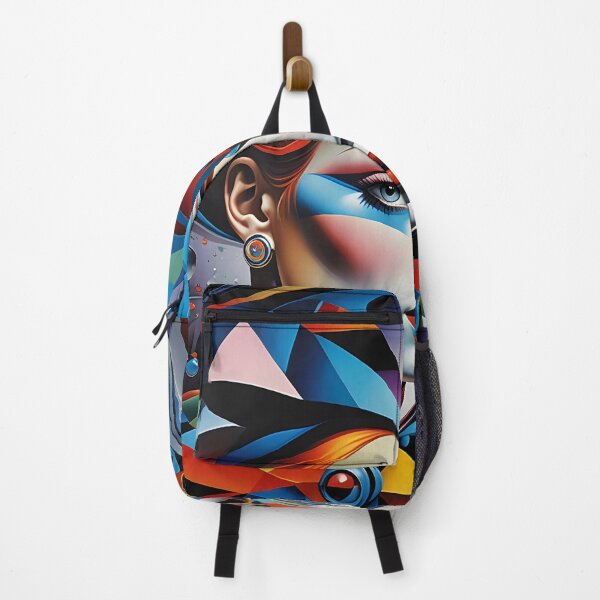 Item preview, The Cubist Empress – Psychedelic Neo-Cubism Portrait with Geometric Crown designed and sold by artmanikin.