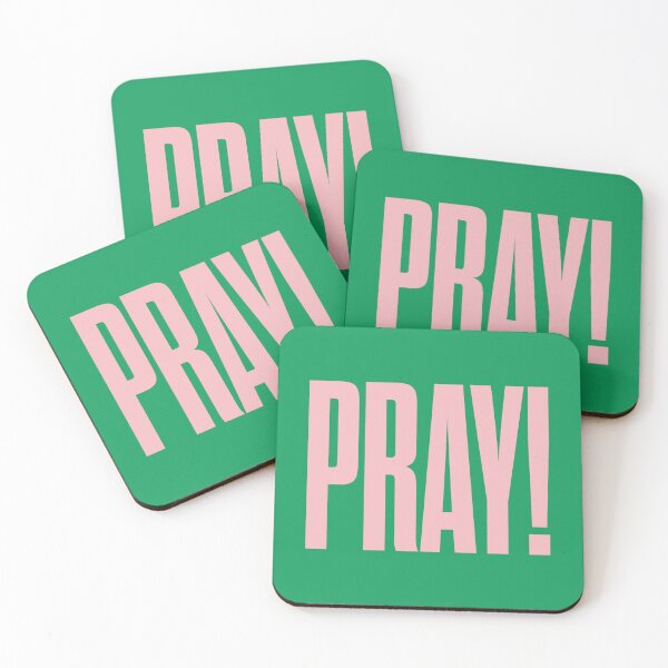 Item preview, Pray, Christian Art, Jesus Art, Christian Typography (Pink/Green) designed and sold by GracefullyMadeC.