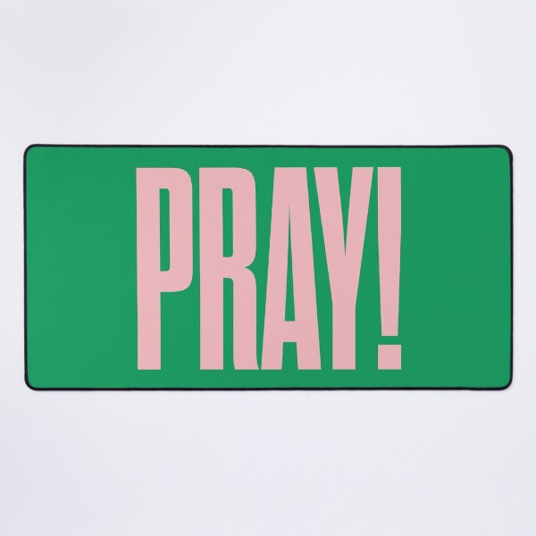 Item preview, Pray, Christian Art, Jesus Art, Christian Typography (Pink/Green) designed and sold by GracefullyMadeC.