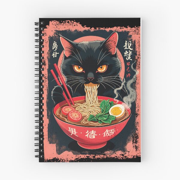 Item preview, Midnight Snack - Black Cat & Ramen Bowl Art Print designed and sold by STDesign⭐⭐⭐⭐⭐.