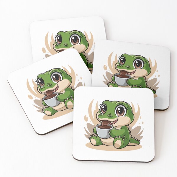 Item preview, crocodile drinking coffee designed and sold by Eternalski.