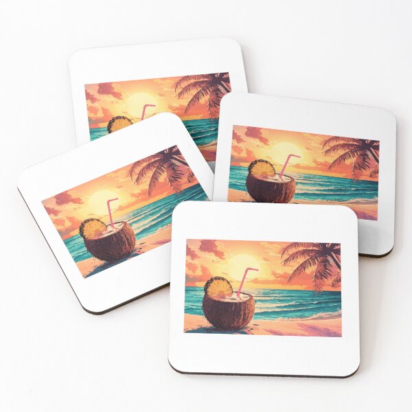Item preview, Tropical Coconut Cocktail Illustration – Summer Vibes designed and sold by GoxyVision.