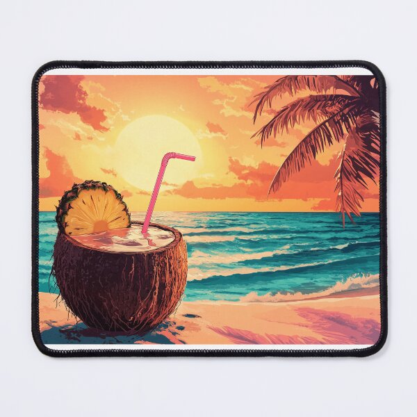Item preview, Tropical Coconut Cocktail Illustration – Summer Vibes designed and sold by GoxyVision.