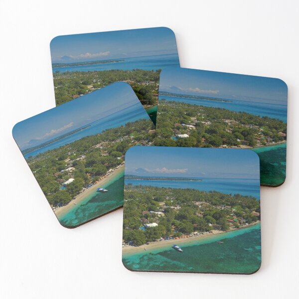 Item preview, Turtle Point Gili Air with Gili Meno and Bali Volcano in Distance designed and sold by mattryanphoto.