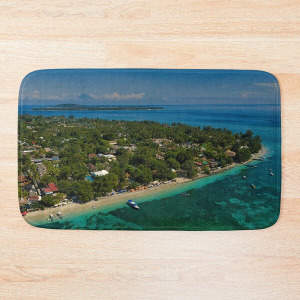 Item preview, Turtle Point Gili Air with Gili Meno and Bali Volcano in Distance designed and sold by mattryanphoto.