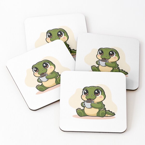 Item preview, crocodile drinking coffee designed and sold by Eternalski.