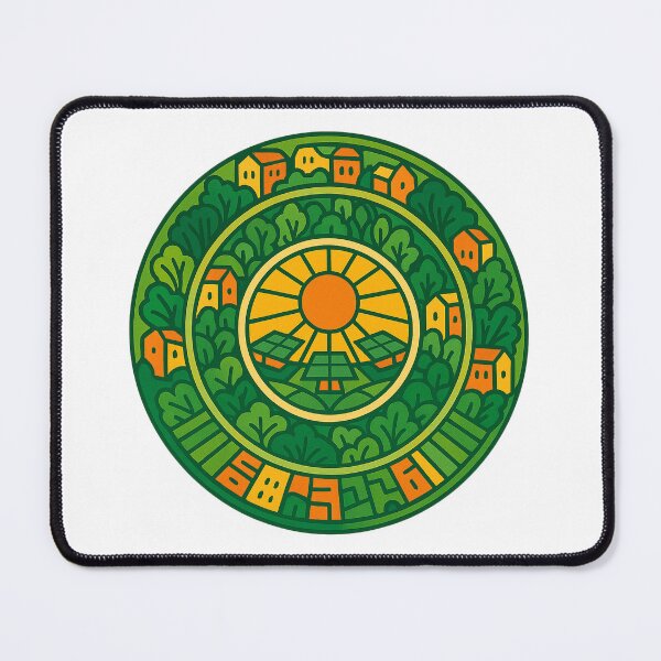 Item preview, Solarpunk Crest – Sun Leaf Circuit Emblem designed and sold by FTS-Studio.