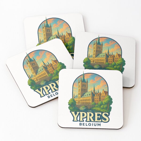 Item preview,  Ypres Belgium Medieval Cloth Hall Scene designed and sold by Places On Earth.