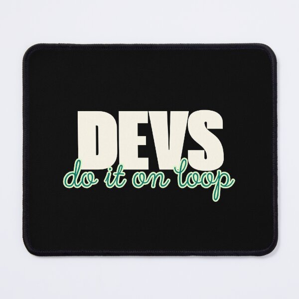 Artikelvorschau, DEVS Do It On Loop – Lustiges Coding-Zitat entworfen und verkauft von DanielBDesigns.