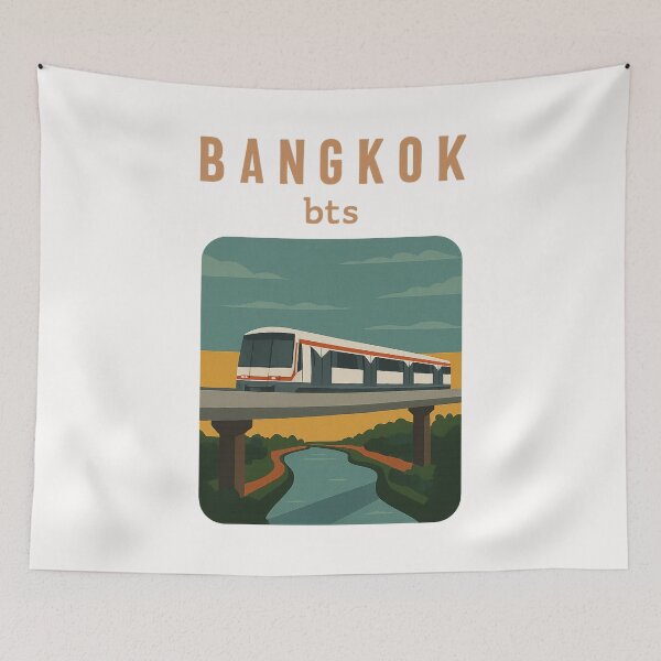 Item preview,  Bangkok BTS Train over Thai Countryside designed and sold by Places On Earth.
