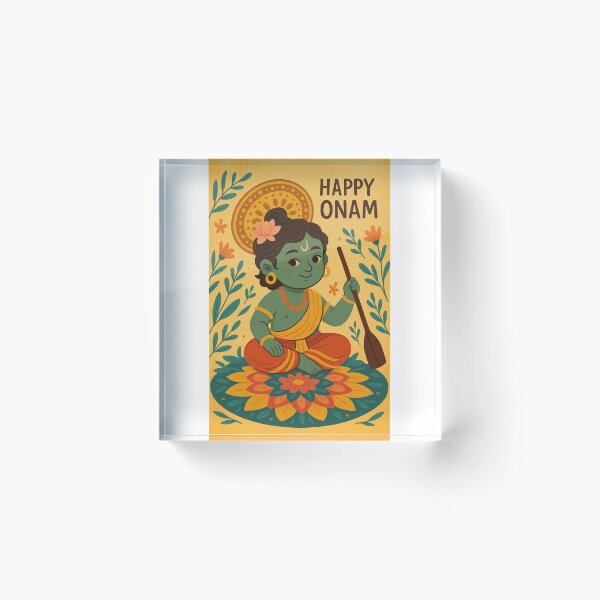 Item preview, Krishna Themed Onam Greeting Kerala designed and sold by Places On Earth.
