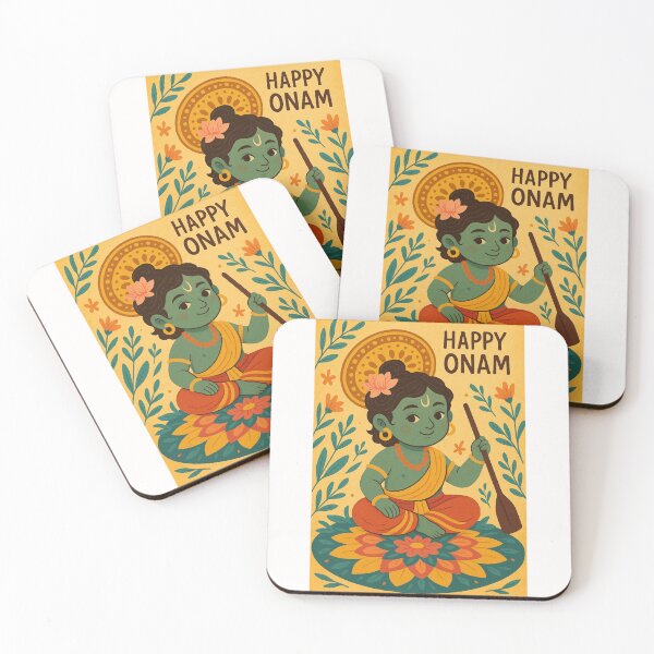 Item preview, Krishna Themed Onam Greeting Kerala designed and sold by Places On Earth.