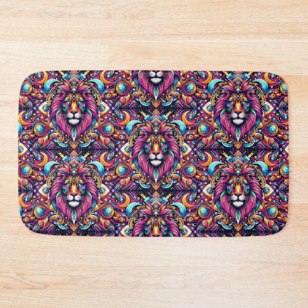 Item preview, colorful geometric decorative mystic lion desighn designed and sold by Dogandesighn.