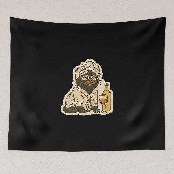 Item preview, Retro Spa Cat illustration - Cat Memes designed and sold by station-one.