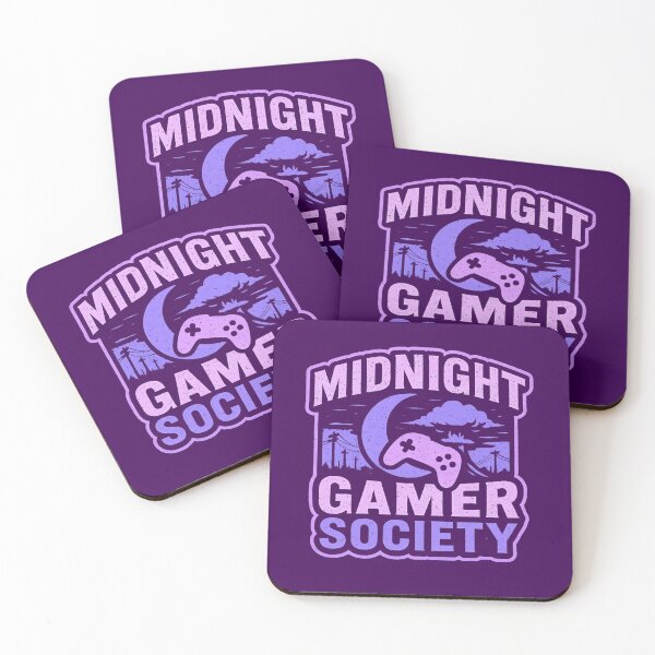 Item preview, Midnight Gamer Society – Neon Purple Retro Badge designed and sold by MarCinu Art.