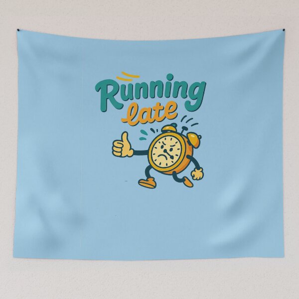 Item preview, Running Late Cartoon Clock designed and sold by ArtComixHaven.