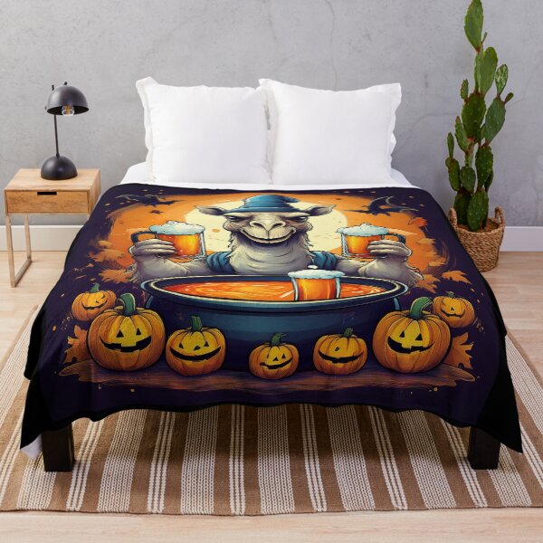 Item preview, Cool Camel's Brew for Halloween Trick-or-Treat: A vibrant and spooky design with a camel, pumpkins, bats and black cats designed and sold by Grang Art Artistic Designs.