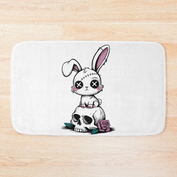 Item preview, Creepy Cute Bunny on Skull – Pastel Goth Kawaii Art designed and sold by Dyan4.