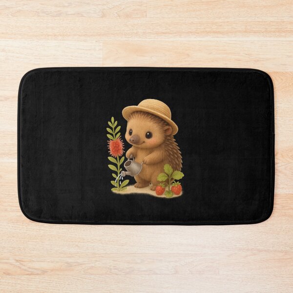 Item preview, Cute Echidna Watering Plants - Cute Australian Cottagecore Art designed and sold by Moons Studio.