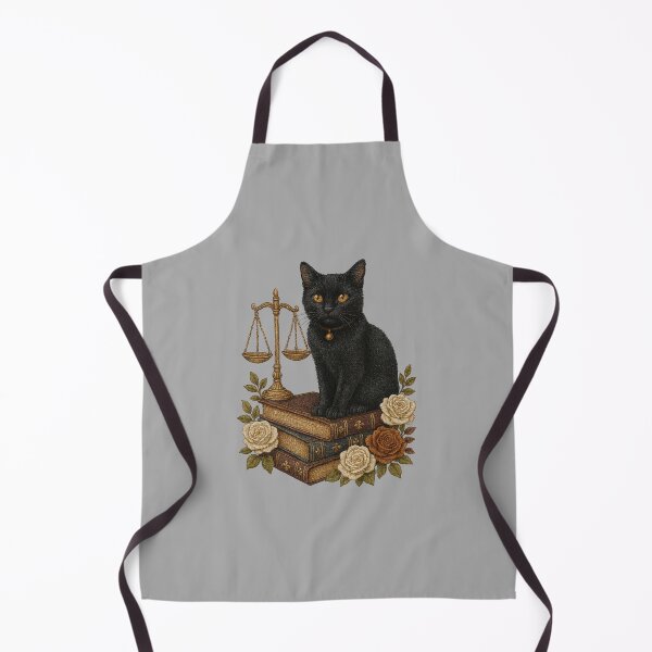 Item preview, Elegant Black Cat with Justice Scales designed and sold by HeartloomStudio.