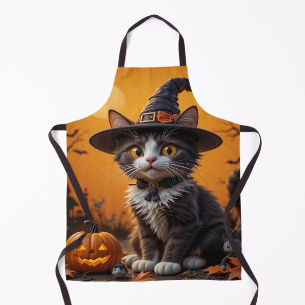 Item preview, Charming Halloween Cat in Witch Hat designed and sold by InezPhotography.