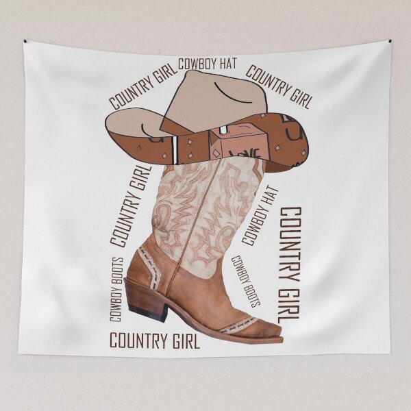 Item preview, Cowboy Boots and Hat – Country Girl Western Style designed and sold by ArtsyExplorer.