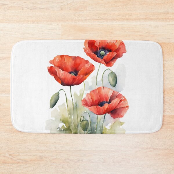 Artikelvorschau, Roter Mohn, Rote Mohnblumen Stil Blumen Aquarell entworfen und verkauft von KolorellaS.