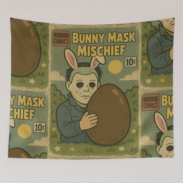 Item preview, Bunny Mask Mischief: Creepy Cute Halloween Cover designed and sold by bapupa.