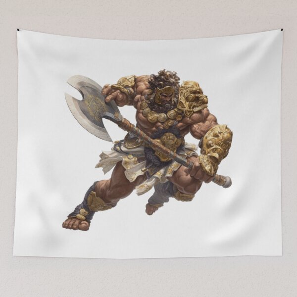 Item preview, Mighty Barbarian Warrior with Battle Axe designed and sold by AlexLineArt.
