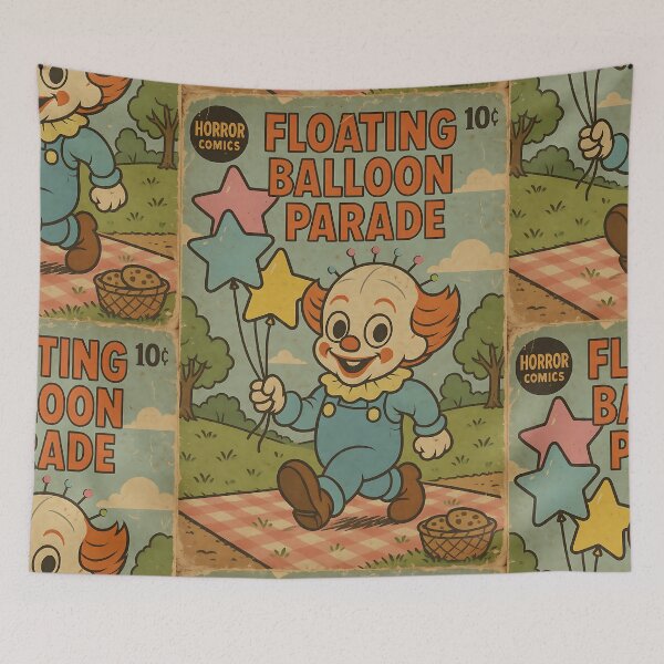 Item preview, Creepy Cute Halloween Cover: Floating Balloon Parade designed and sold by bapupa.