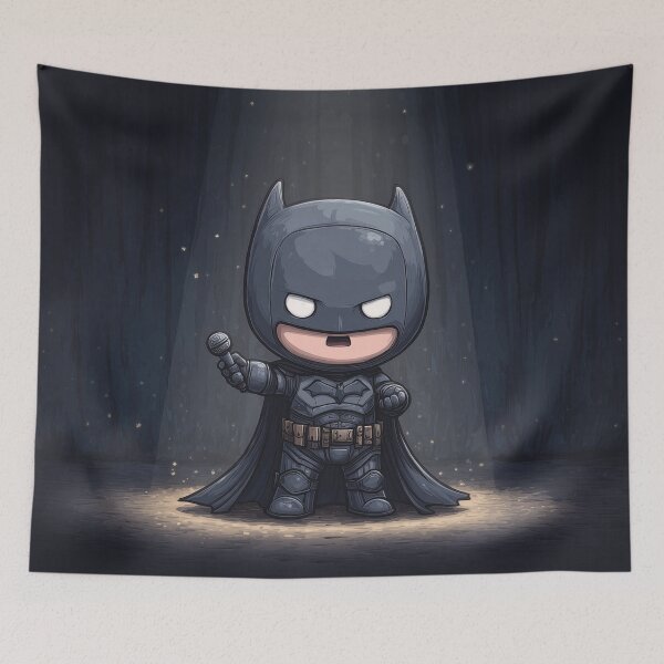 Item preview, Chibi Masked Hero on Stage – Cute and Funny Illustration designed and sold by LoomisDreams.