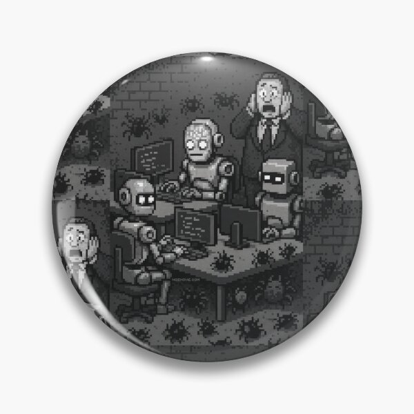 Item preview, AI Coding Chaos – Pixel Art in Grayscale designed and sold by nozhove.