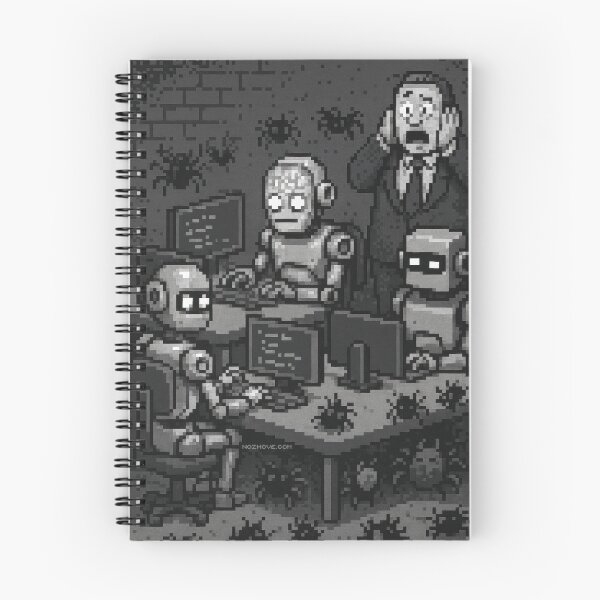 Item preview, AI Coding Chaos – Pixel Art in Grayscale designed and sold by nozhove.
