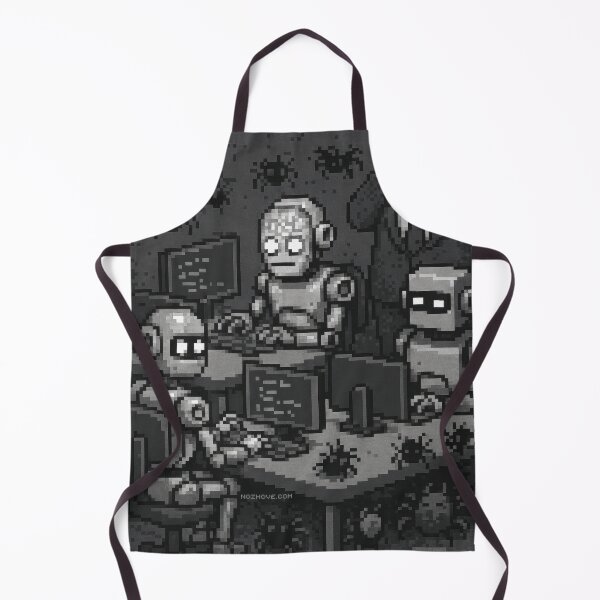 Item preview, AI Coding Chaos – Pixel Art in Grayscale designed and sold by nozhove.
