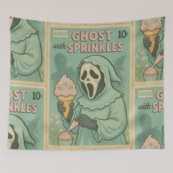 Item preview, Ghost with Sprinkles: Creepy Cute Halloween Cover designed and sold by bapupa.