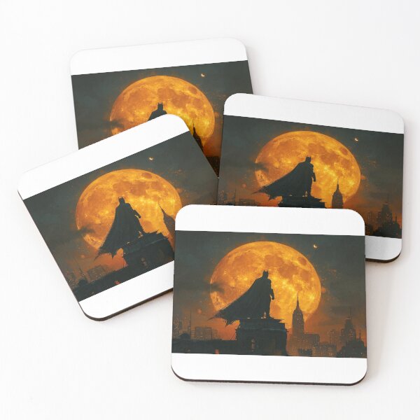 Item preview, Dark Hero Under the Full Moon – Epic Urban Illustration designed and sold by LoomisDreams.