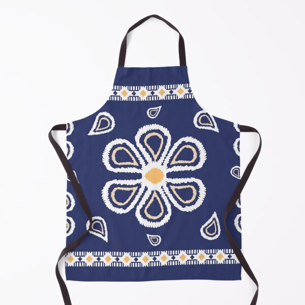 Item preview, Forest Ethnic Flowers Needlecraft Illustration on Navy Blue Background designed and sold by Chercheryellow.