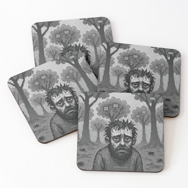 Item preview, Forest of Algorithms – Pixel Art in Grayscale designed and sold by nozhove.