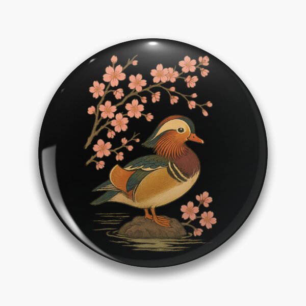Item preview, Japanese Mandarin Duck with Cherry Blossoms Art designed and sold by EuropeanPrints.
