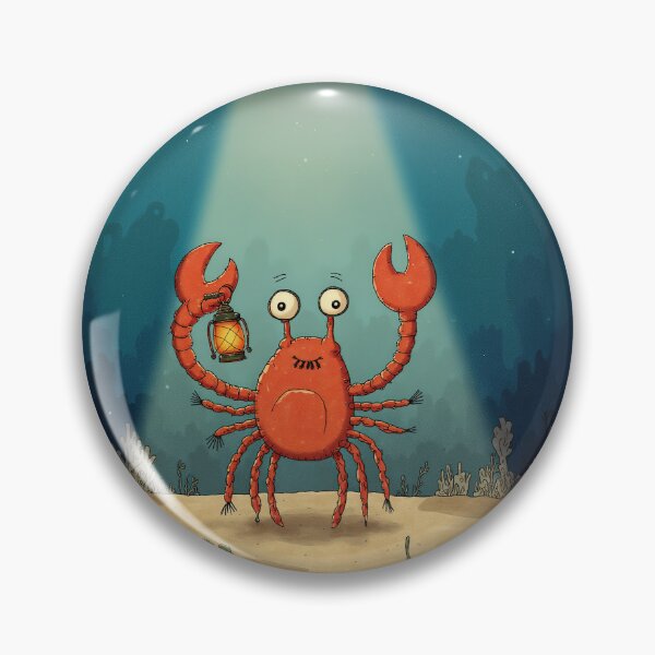 Item preview, Crab with a Lantern Under the Moonlight designed and sold by Whimsical Hug.