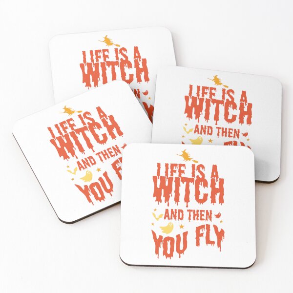 Item preview, Life is a Witch and Then You Fly – Funny Halloween Quote Design designed and sold by Promoffy.