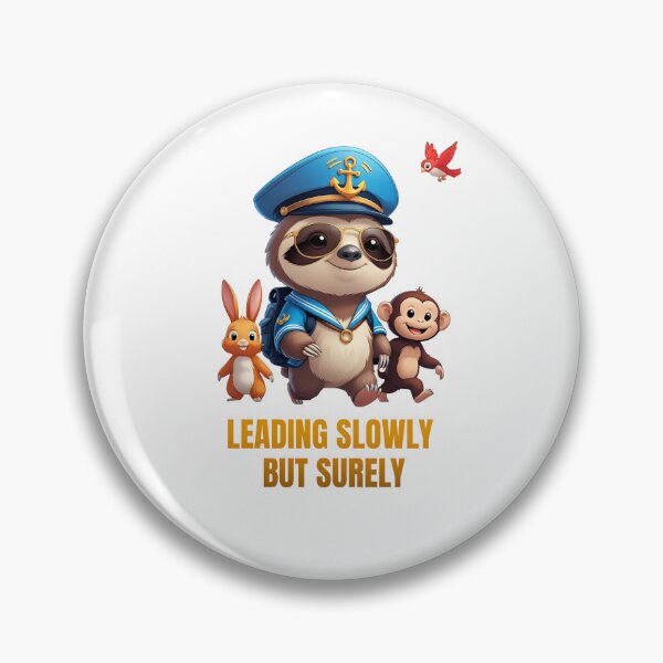Item preview, Leading Slowly But Surely – Cute Sloth Captain with Animal Friends designed and sold by Hamadamedo.