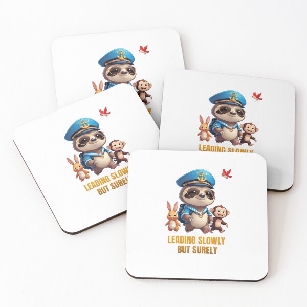 Item preview, Leading Slowly But Surely – Cute Sloth Captain with Animal Friends designed and sold by Hamadamedo.