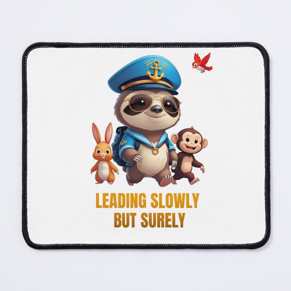 Item preview, Leading Slowly But Surely – Cute Sloth Captain with Animal Friends designed and sold by Hamadamedo.