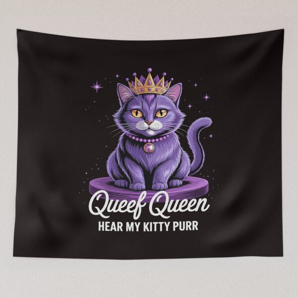 Item preview, Queef Queen Cat Inappropriate Dirty Adult Humor Jokes designed and sold by sheenmi.