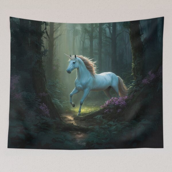 Item preview, Magical Unicorn in Enchanted Forest designed and sold by FairyJournal.