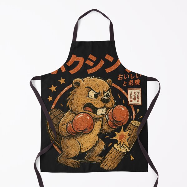 Artikelvorschau, Boxender Biber – Retro-Cartoon-Design im japanischen Stil entworfen und verkauft von AwesomeBeyondLimits.