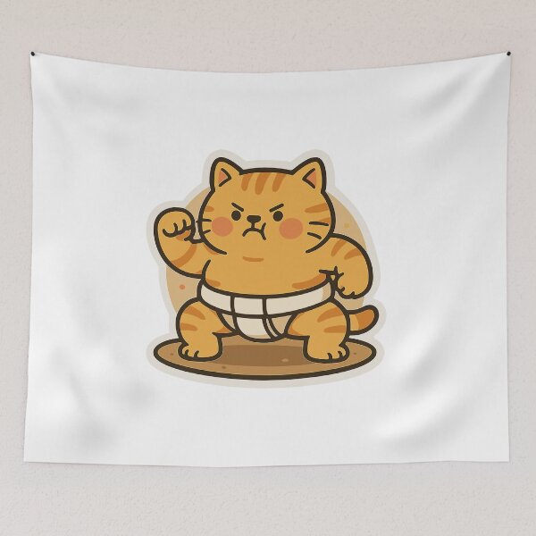 Item preview, Funny Sumo Cat Wrestler designed and sold by Cute-Nature.